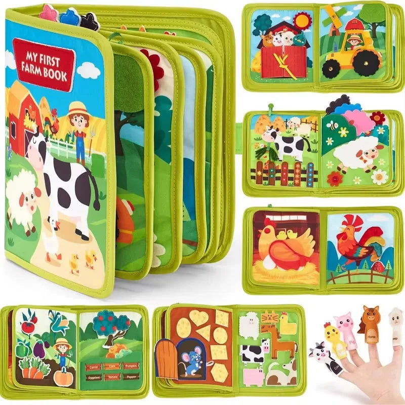 Soft Felt Farm Animal Busy Book for Toddlers