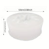 Moule à bougie en silicone blanc, forme cannelée, 6.8 cm de diamètre et 2.2 cm de hauteur.