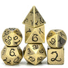Premium Metal Polyhedral Dice Set with Dragon Font