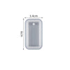 A rectangular silicone mold with a heart-shaped cavity, measuring 3.4cm by 6cm.