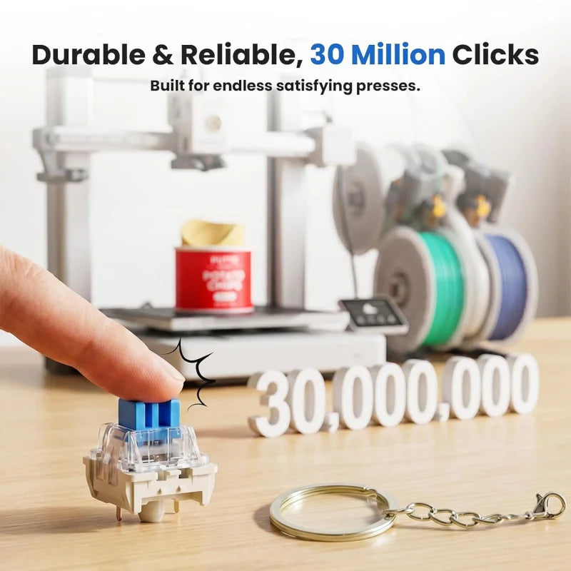 Tactile Blue Mechanical Switch Kit for 3D Printed Clickers