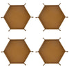 A set of four foldable PU leather hexagonal dice trays for tabletop games and desk organization.