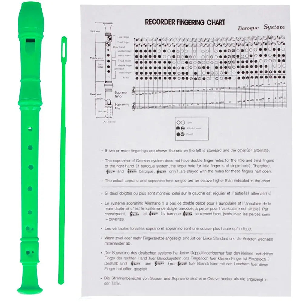ABS Clarinet for Kids – 8-Hole Vertical Flute with Cleaning Stick