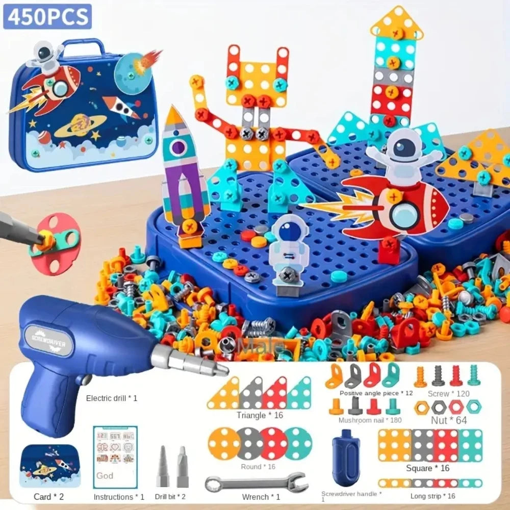 Kids STEM Building Set with Electric Drill and Screwdriver