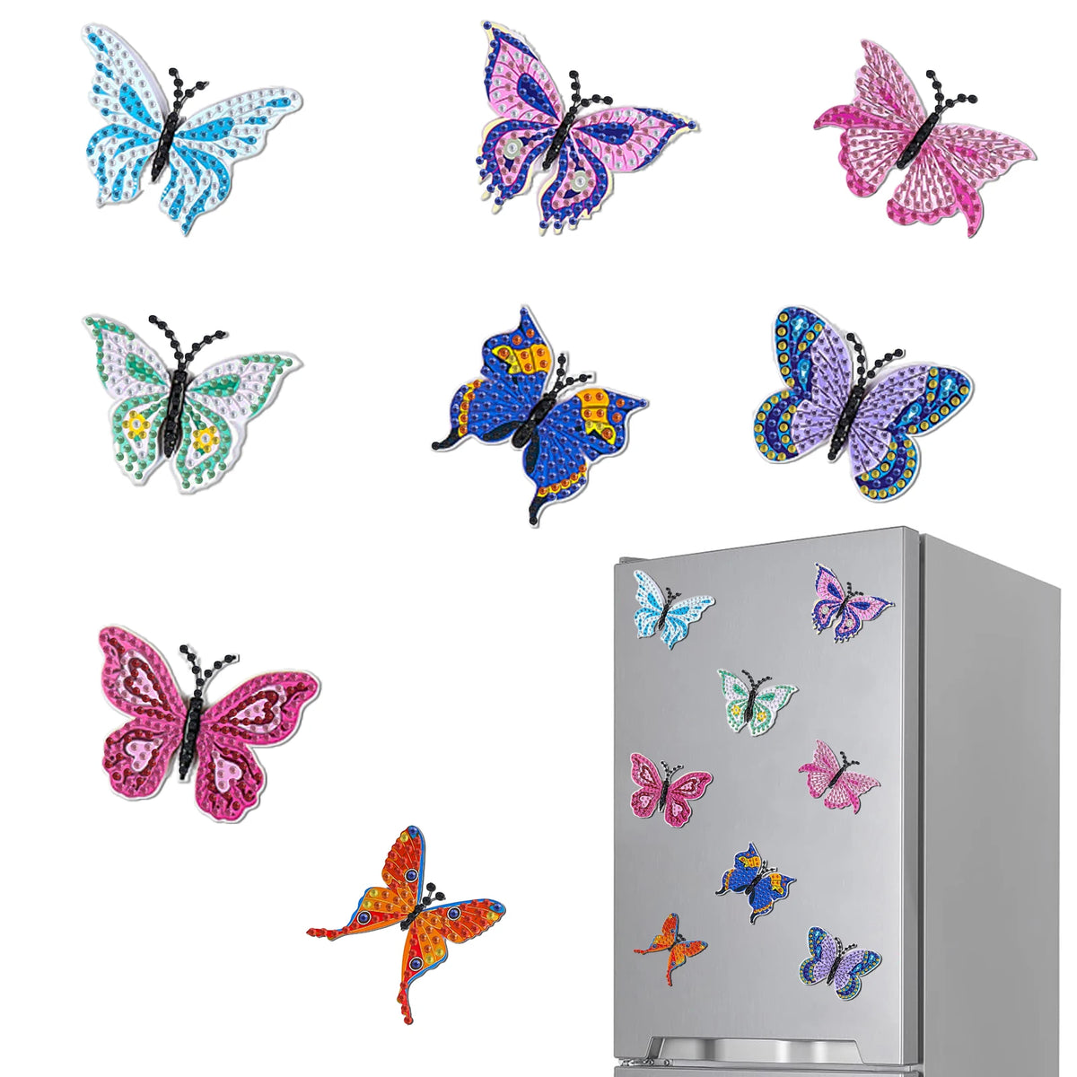 Butterfly Diamond Painting Magnets Kit – 8 Designs
