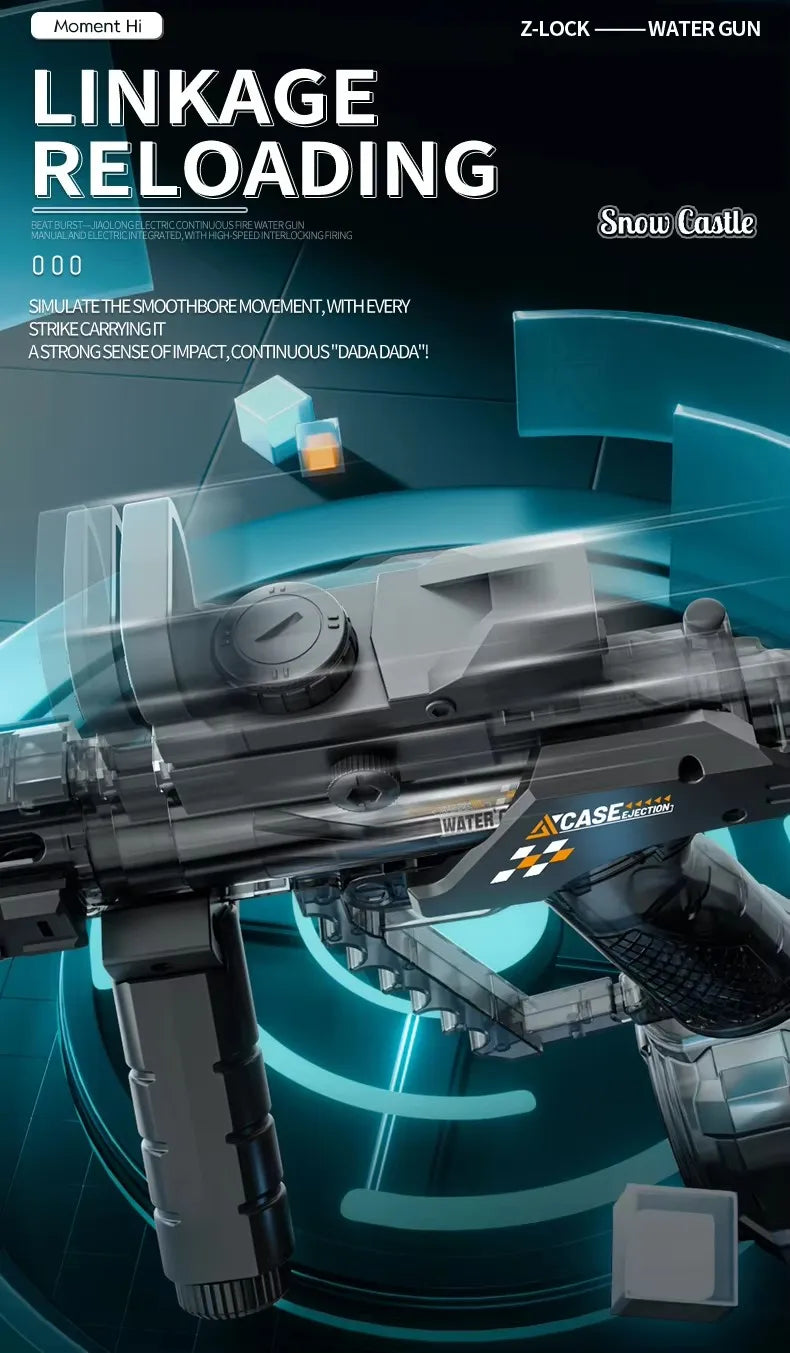 Electric Water Gun with Long-Range Shooting and Light Effects