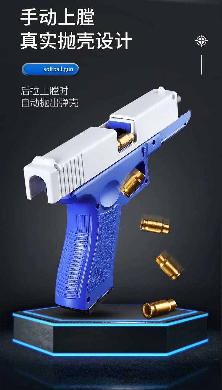 Soft Bullet Toy Pistol with Ejecting Shells