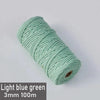 Spool of light blue green 3mm cotton macrame cord measuring 100 meters