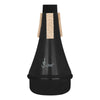 Black trumpet practice mute with a gold-colored aluminum alloy cap and body.