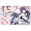 Anime girl illustration with dark hair and pink accents, featuring a magical staff and detailed clothing.