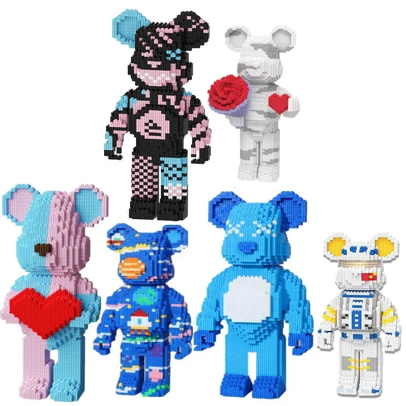 Cartoon Bear Building Block Set with LED Light
