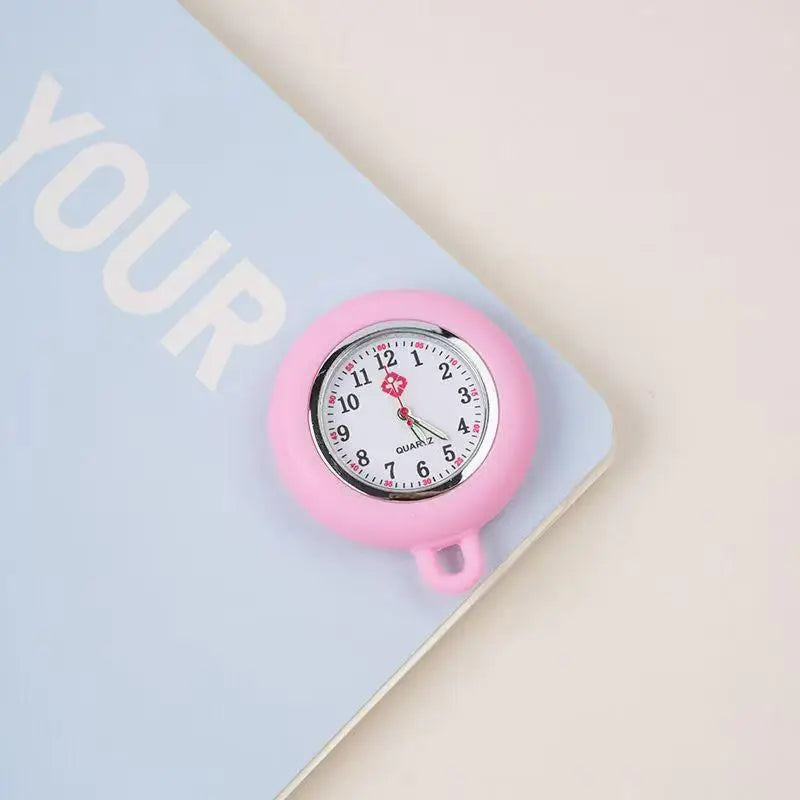 Colorful Silicone Nurse Pocket Watch with Brooch Pin