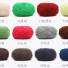 A collection of pre-dyed milk cotton yarn in various colors and thicknesses, displayed as skeins.