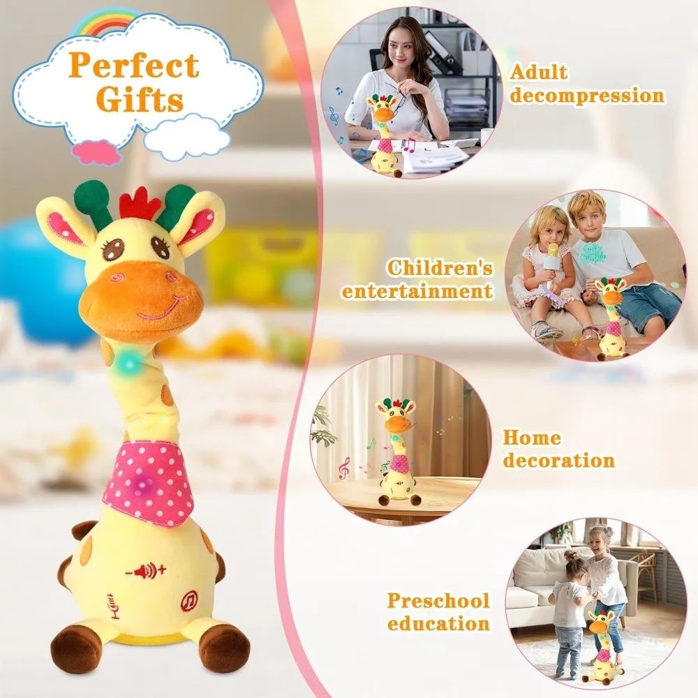 Interactive Singing and Dancing Giraffe Plush Toy with Music