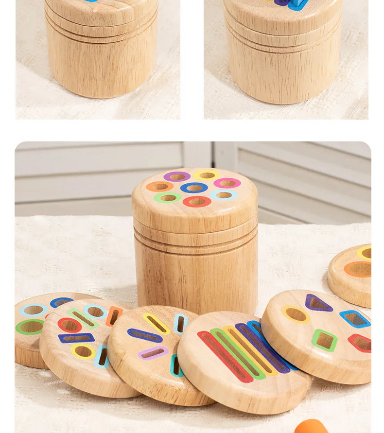 Wooden Montessori Color Sorting Toy for Toddlers