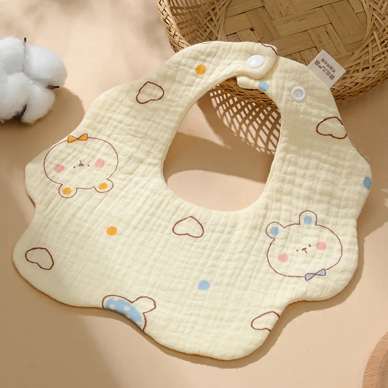 6-Layer Cotton Gauze Baby Bibs (3-Pack)