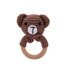 Handcrafted Wooden Crochet Animal Rattle for Babies