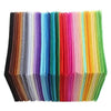 A stack of 40 vibrant felt fabric sheets in a rainbow gradient of colors.