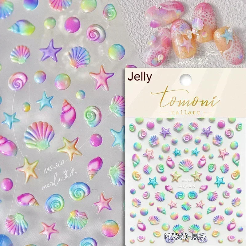 Ocean-Inspired Nail Art Sticker Set