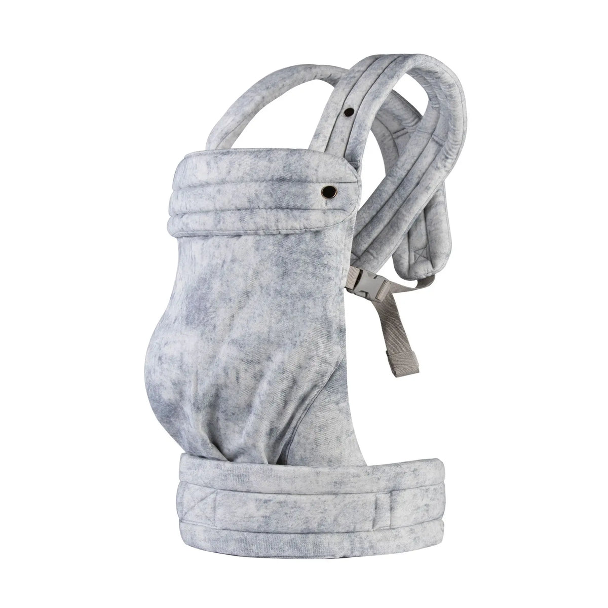 A light gray adjustable cotton baby carrier wrap for newborns and toddlers.