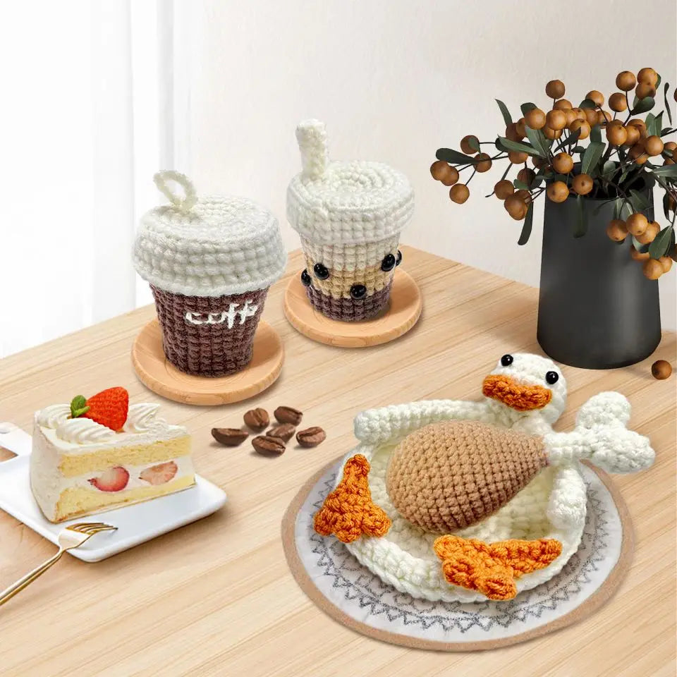 Beginner Crochet Kit – 4 Adorable Animal Projects (Whale, Chick, Penguin, Bee)