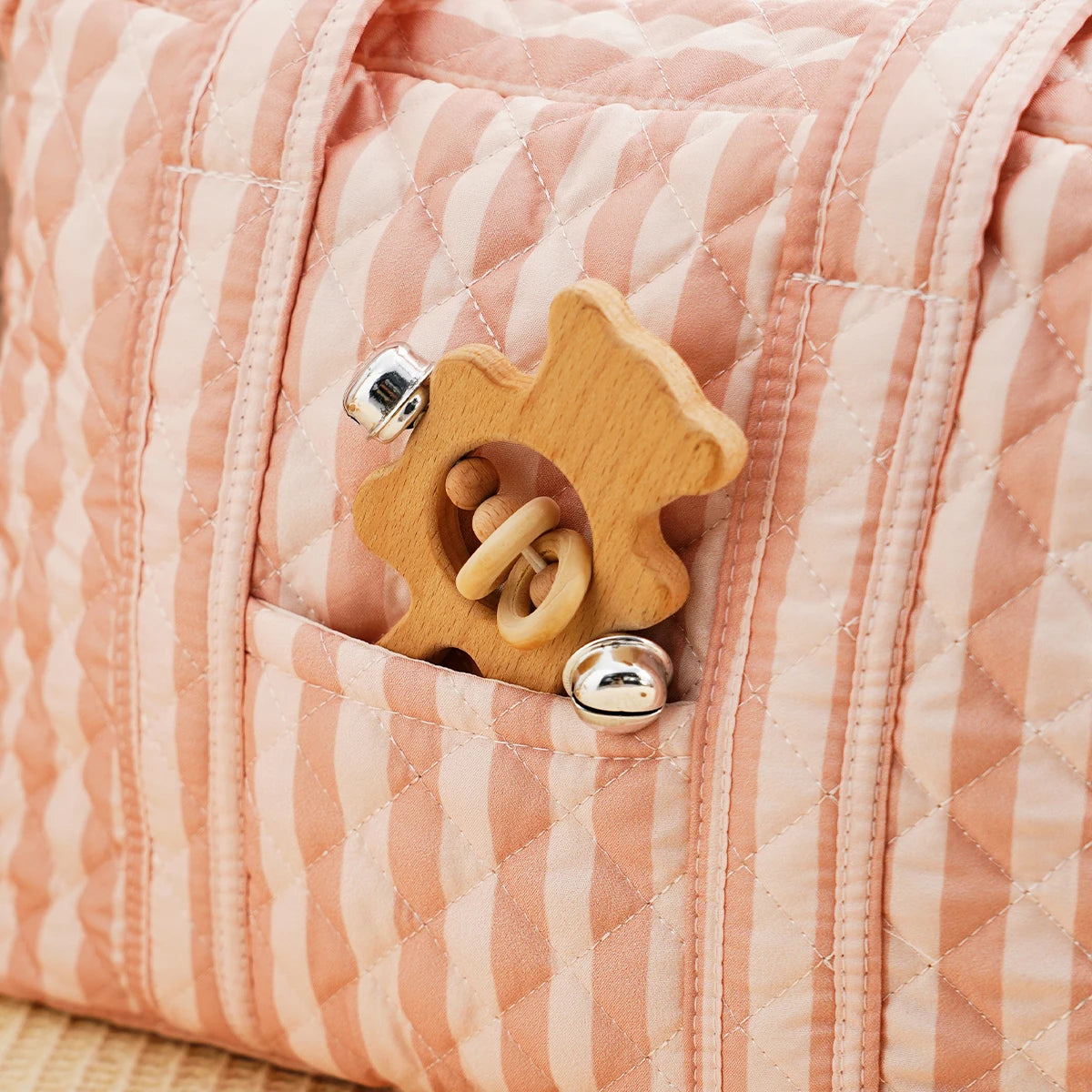 Quilted Maternity Diaper Bag with Crossbody Strap