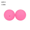 Two bright pink silicone beads, 15mm in size, for jewelry making.