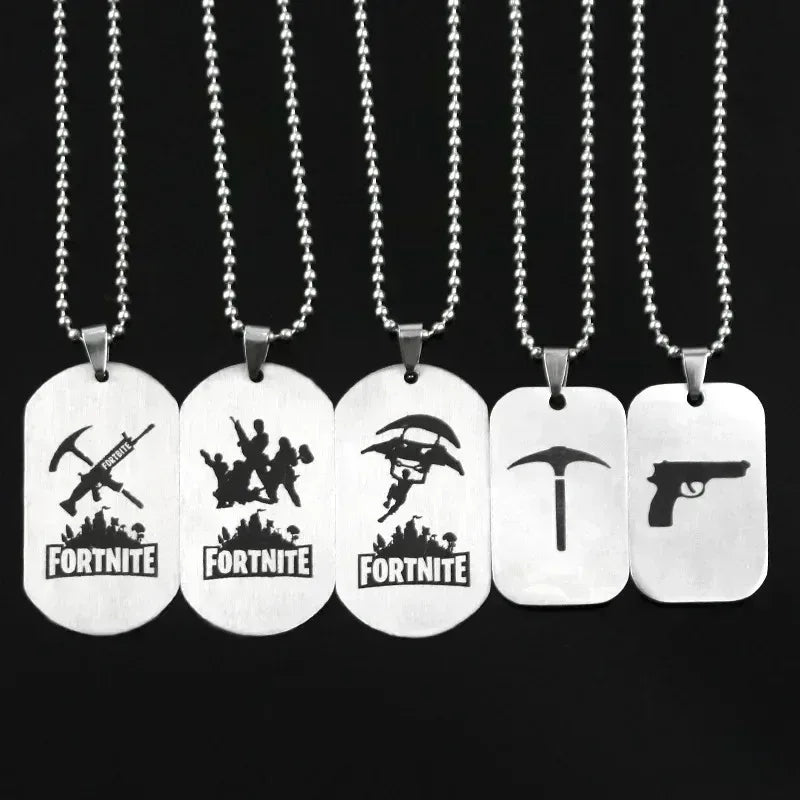 Fortnite Emblem Stainless Steel Charm Pendant Necklace