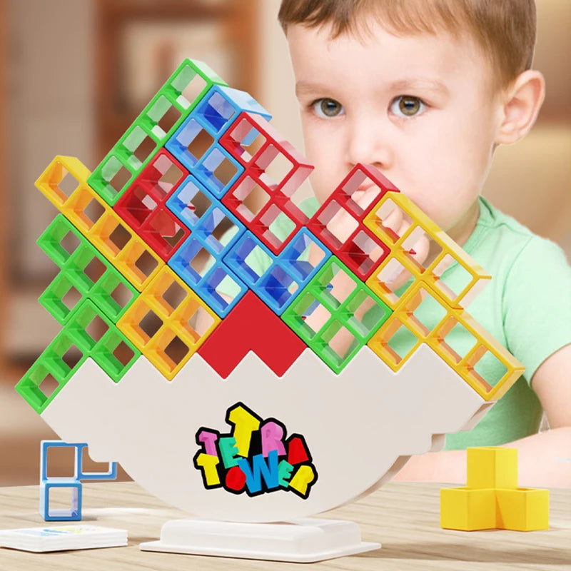 Tetra Balance Stacking Blocks for Family Games