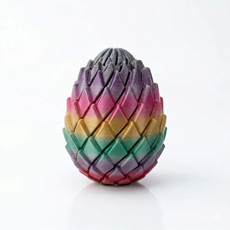 3D Printed Dragon Egg Stress-Relief Toy — Deformable Desk Ornament
