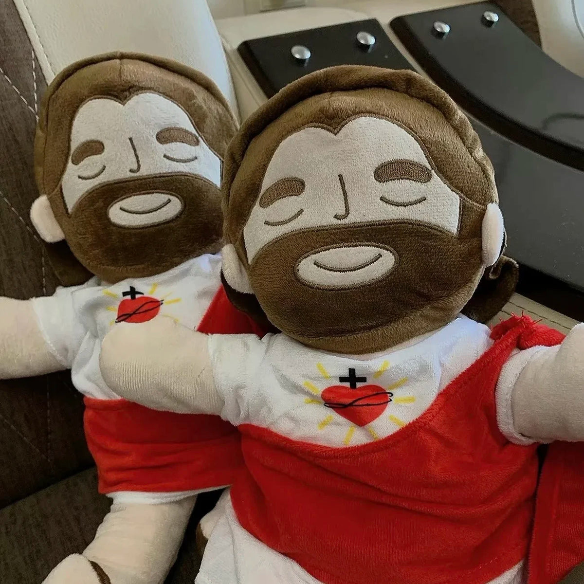 Breathing Jesus Plush Toy with Calming Sacred Heart Design