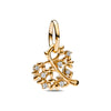 Gold-toned charm bracelet featuring pendants shaped like an elephant, key, butterfly, and heart.
