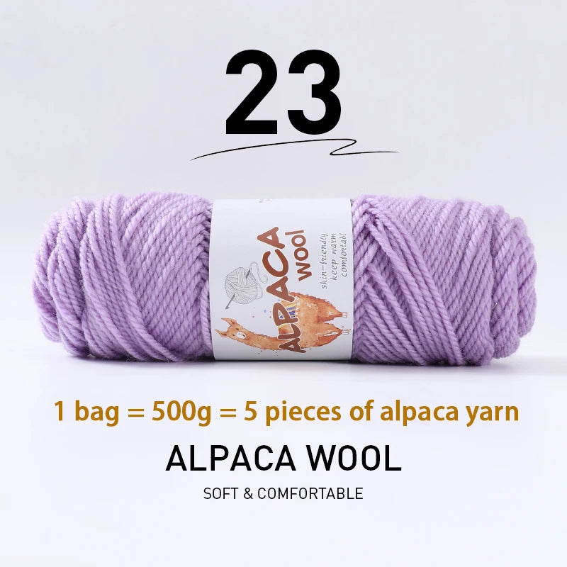 Luxurious Alpaca Wool Blend Yarn — 500g Thick Knitting Yarn