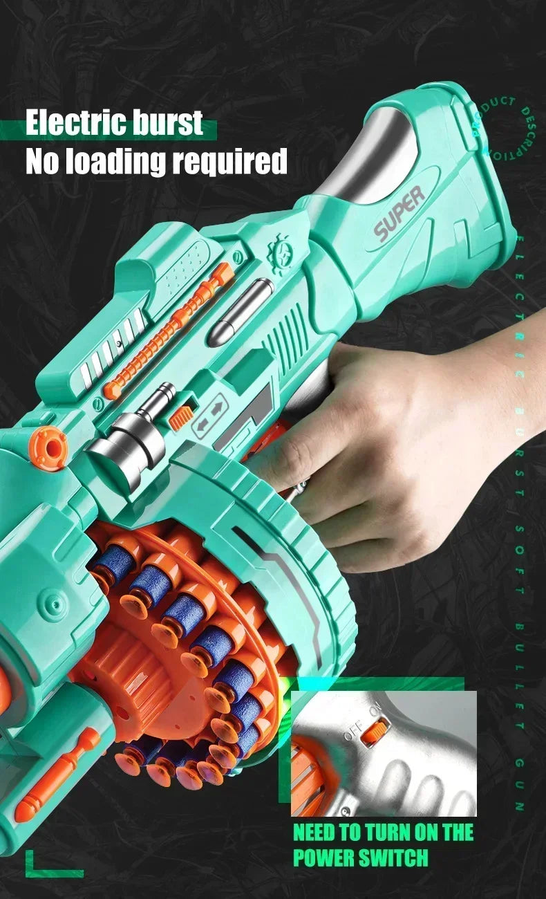 Electric Gatling Blaster Toy Gun with Suction Cup Darts