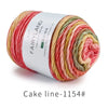 Spool of long distance cake ball gradient rainbow yarn for knitting and crochet