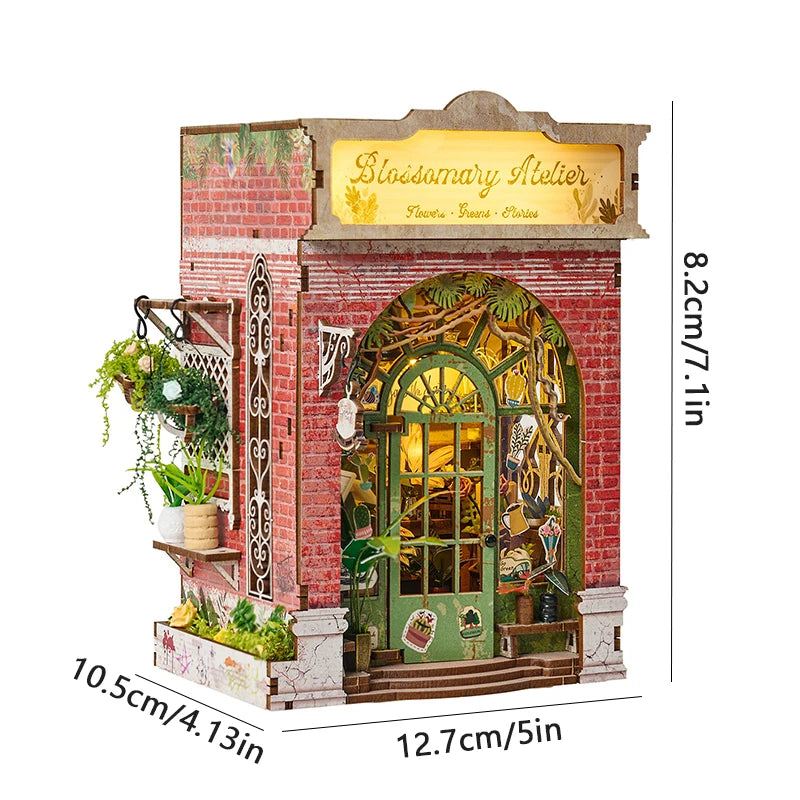 DIY Wooden Dollhouse Miniature Kit with LED Lights
