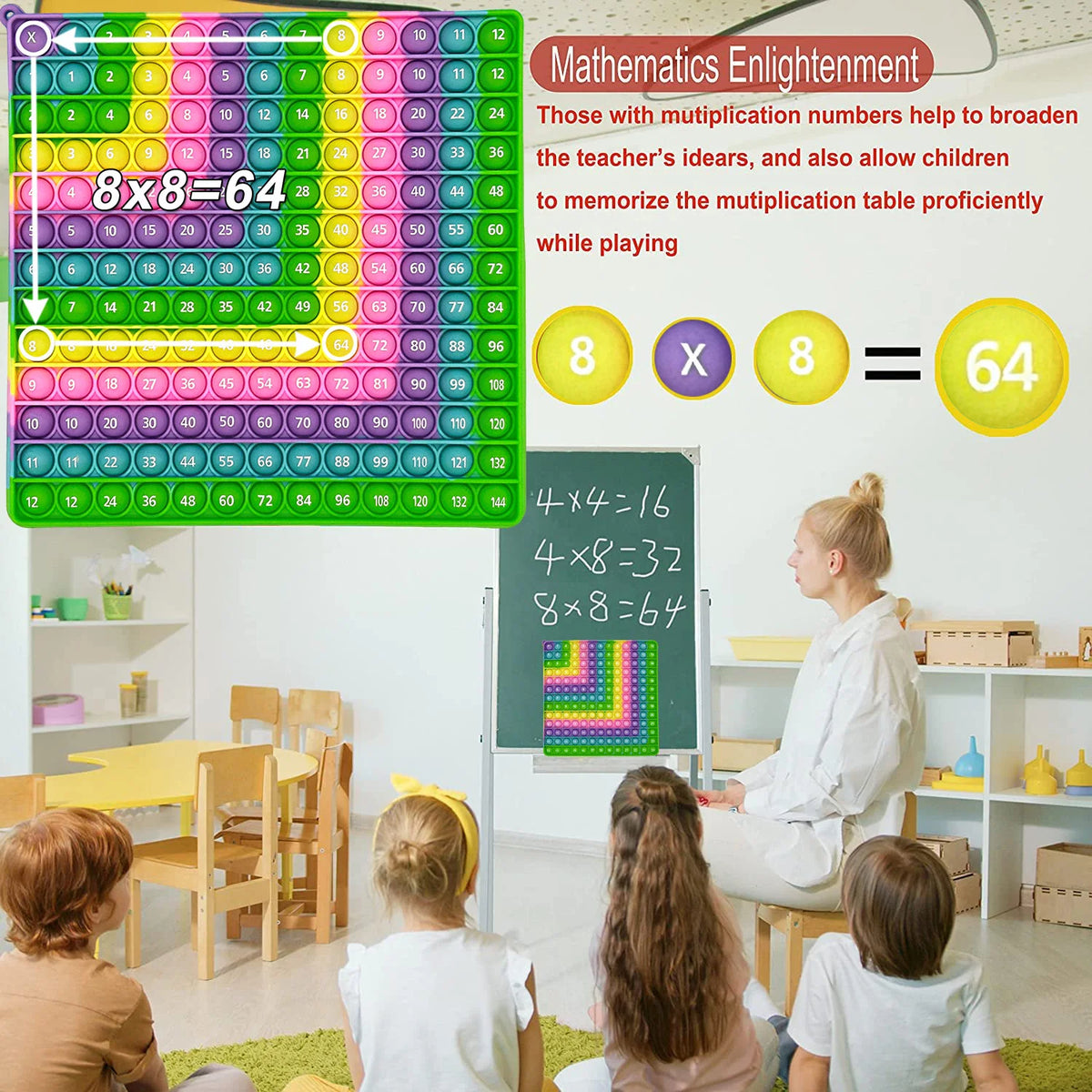 Push-Pop Multiplication & Addition Math Game for Kids