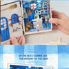 Beach Corner Book Nook Kit – Wooden Miniature Bookend with LED Light