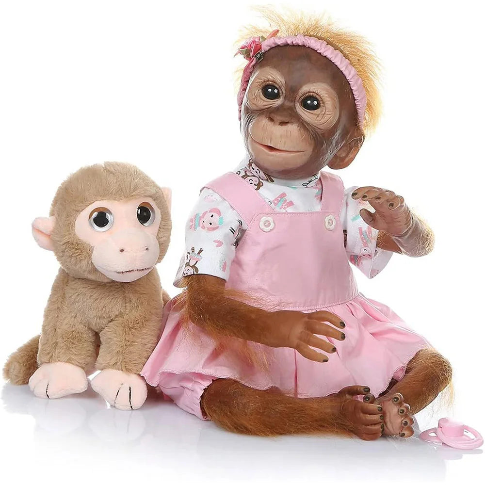 Realistic Silicone Monkey Reborn Doll – 50cm Lifelike Baby Ape