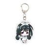 Acrylic keychain featuring an anime character with black hair and a white bow