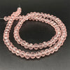Pink faceted crystal beads strung into two strands for jewelry making