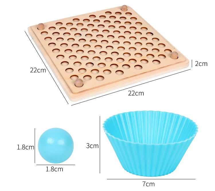 Wooden Clip Beads Color Sorting & Fine Motor Skills Toy