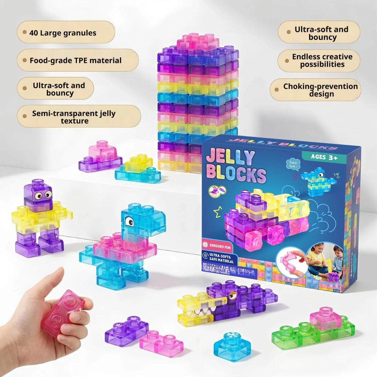 Soft Jelly Building Blocks for Creative Play