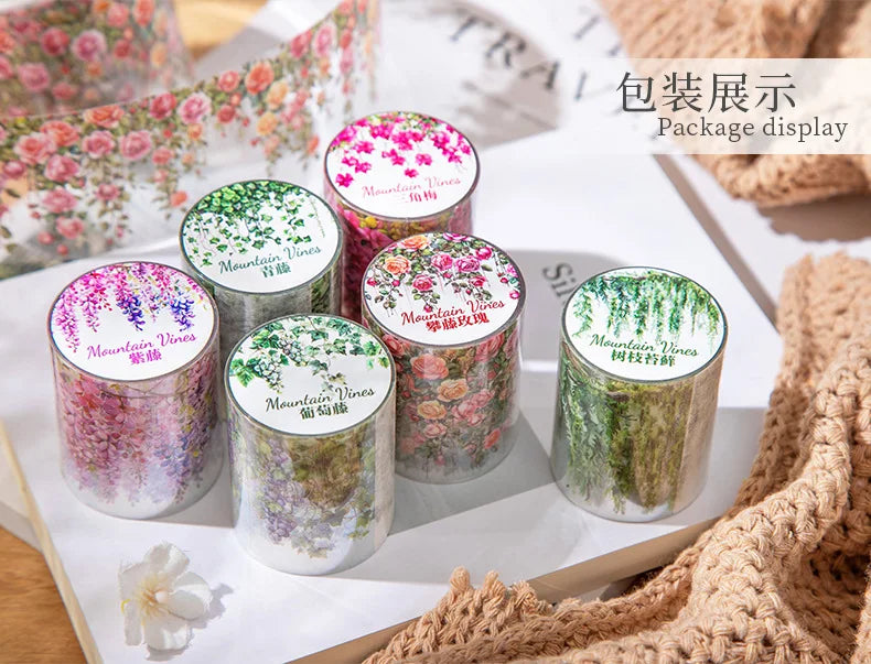Fresh Vine-themed PET Decorative Tape Roll for Journaling & Crafting