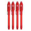 A set of three red invisible ink spy pens with UV light for secret messages