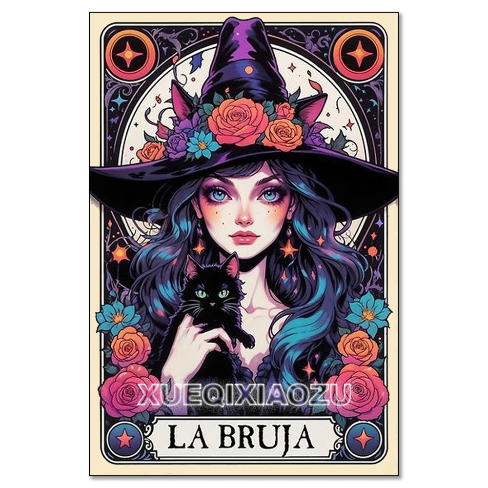 Witch Tarot Diamond Painting Kit - DIY Full Drill Craft for Home Decor