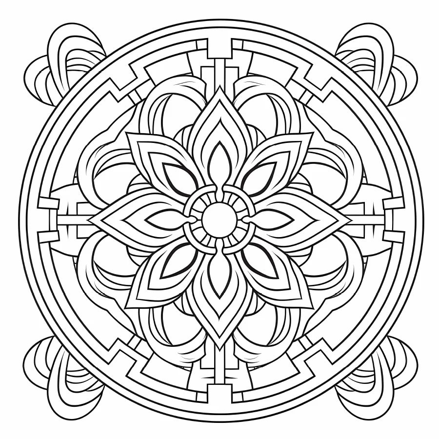 Intricate Mandala Coloring Book for Adult Stress Relief