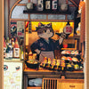 DIY Wooden Miniature Japanese Tavern Model Kit with LED Lighting