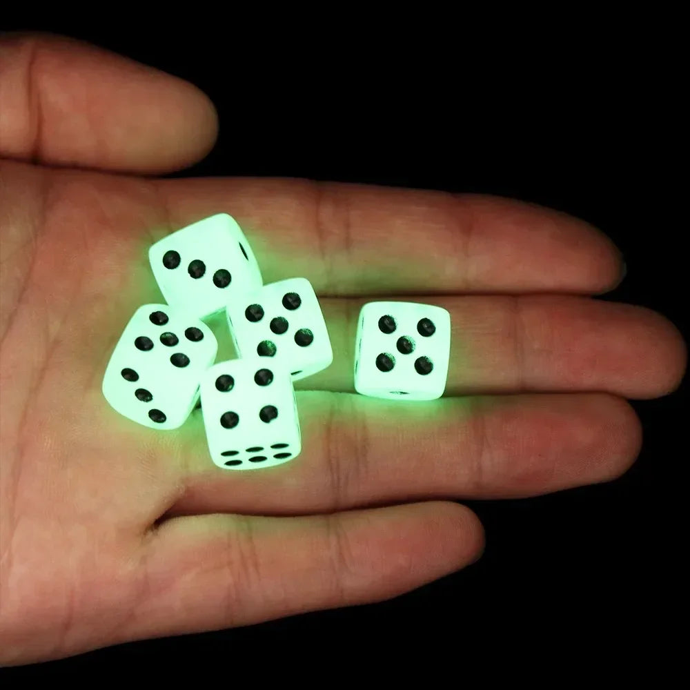 Glow-in-the-Dark Acrylic Dice Set for Games and Parties