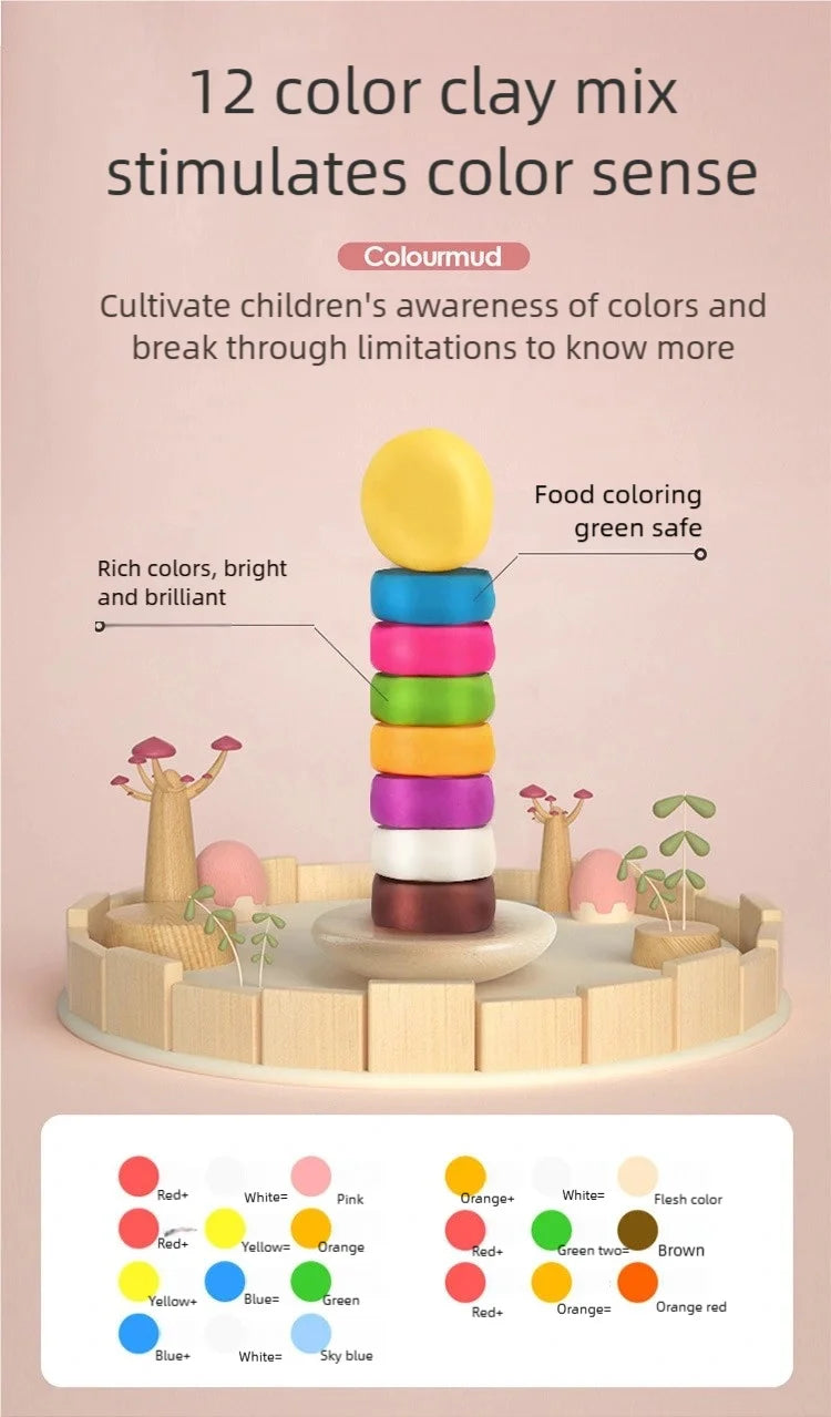 Creative Ice Cream Shop Clay Set with Noodle Maker for Kids